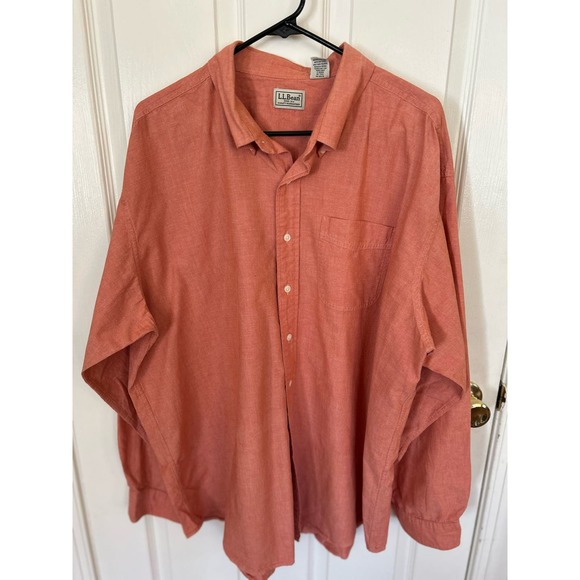 L.L. Bean Long Sleeved Salmon Buttonup Shirt size XXL e1 - Picture 1 of 3